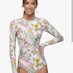 Vibrant Pink and Yellow One Piece Swimsuit